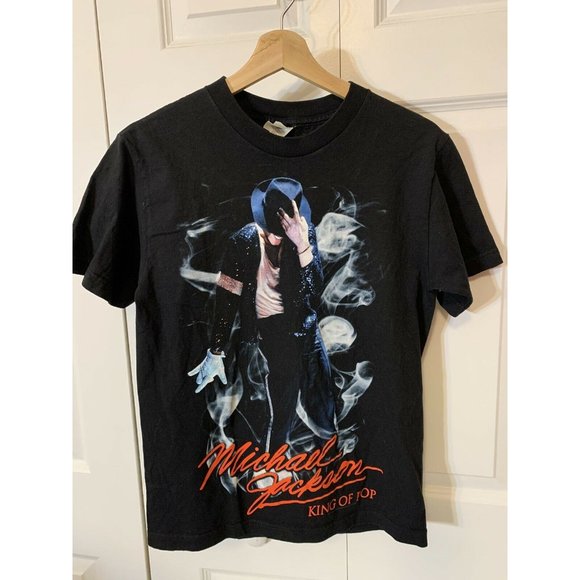 Retro Michael Jackson King Of‎ Pop Black T-Shirt Men’s Sz S - Picture 3 of 7